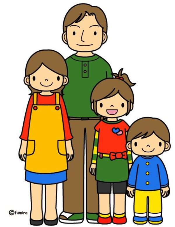 hình ảnh gia đình 4 người tranh vẽ